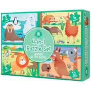 Learning Can Be Fun - 4-in-1 Puzzle Set: Animals of the World