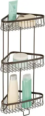 York Lyra Free Standing Bathroom or Shower Corner Storage Shelves for Towels, So