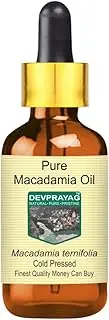 Pure Macadamia Oil (Macadamia ternifolia) with Glass Dropper Natural Therapeutic Grade Cold Pressed 10ml (0.33 oz)
