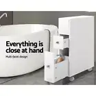Bathroom Storage Toilet Slim Cabinet Caddy Holder Drawer Basket With Wheels New