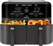 6QT Dual Basket Air Fryer - Digital Touchscreen, Auto Shutoff, Dishwasher-Safe