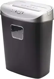 10-Sheet Cross-Cut Paper Shredder, Office and Home Use Heavy Duty, Shreds Credit Cards/Staples/Paper Clips, 21-Litre Bin, Double Entrance,Black