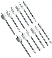Spade Bit Set Spade Drill Bits 12pcs Flat Wood Boring Bits Metric & AF Bits