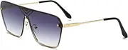 [ZHONGWEI] Reliable Men's Retro Sunglasses Women's Fashion Sunglasses Shadow UV400 Protective Square Frame Glasses Personalized Couple Sunglasses Outdoor Sunglasses (Color : Gold Frame Gradually Gray)