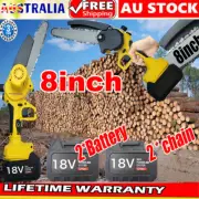 8INCH 4500W 36Vf Cordless New ectric Chainsaw 2Battery Wood Cutter Rechargeable