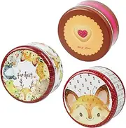Amosfun 3Pcs Tinplate Candy Boxes present Jars for Cookies Sweets and Snacks Adorable Squirrel Design for Parties Birthday Celebrations and Special Occasions