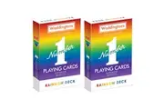 2x Waddingtons Rainbow Colour Edition Traditional Classic Playing Cards Deck 5+