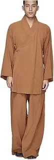 [ZanYing] Meditation Loose Sets Men V-Neck Casual Suits Monk Outfit