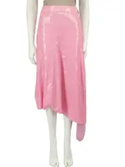 Pink Sequinned Asymmetric Skirt