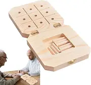 Wooden Dexterity Pegboard - 9-Hole Fine Motor Skill Board | Natural Wood Pegboard – Finger Coordination Test Tool | Occupational Equipment for Rehabilitation and Hand