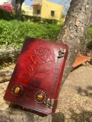 Rose Stone 600 Page Deckle Edge Leather journal Unlined Old Page Journal Diary