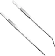 10.6inch Stainless Steel Long Tweezers,Straight Tweezers and Curved