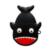 For Apple Airpods 1/2 Generation Universal Shark Baby Bluetooth Headphone Protective Case(Black)