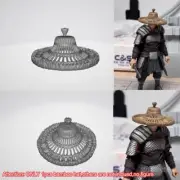 Unpainted 1/18 Scale Bamboo Hat Model For DIY 3.75" Action Figure