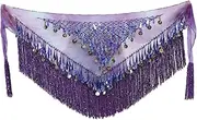 [COLLBATH] Sparkly Sequin Skirt for Hip Scarf Dance Waist Belt Performance Costume