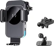 Oolong 15W Fast Wireless Car Charger Mount, Auto-Clamping Phone Holder for Air Vent, Compatible with iPhone 13/12/11/X/8 series, Samsung Galaxy S21/S20/S10/S9/Note 20/Note 10, 4.6-6.9 inches