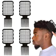 4 Pcs Twist Combs, Hair Sponge Alternative Comb for Men Curls Sponge Brush Upgrade Hair Brush (Black)