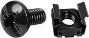 Tecmojo Rack Mount Screws 25 Pack M6 Cage Nuts and Screws,Made to Use with Network Racks/IT Equipment/Enclosures and Cabinets,Cage Nuts are Designed for Racks and cabinets with Square Holes