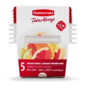 Rubbermaid TakeAlongs 2.1 Cup Square Food Storage Containers, 5 Pack FREE SHIP