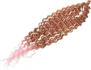 Gatuida Deep Wave Synthetic Hair Extensions for Women Gradient Color Wavy Hair Bundles Heat Friendly Styling Easy Maintenance for Cosplay Dress Up