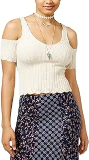 [American Rag] Juniors' Cotton Cold-Shoulder Sweater Top