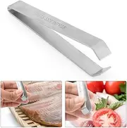 1/5 Fish Tweezers for Fish Bone Fish Scaler Removers, Stainless Steel Flat and Slant Tweezers Pliers Remover Tool, Non-Slip, Precision Grip, Fishbone Pliers, Kitc/654
