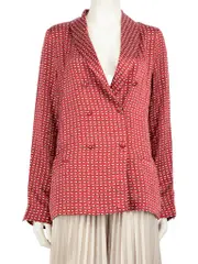 Red Silk Printed Pattern Jacket