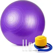 Anti-Burst Exercise Ball,Yoga Ball Chair with Pump Device,Non-Slip Matte Pilates Ball,Balance Ball for Stretching Core Yoga Pilates Birthing Pregnancy Stability Gym Workout Training