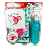 Smash Kids Lunch Bag Set Aqua Bird Drink Bottle Bag Lunch Box Stickers Ice Pack