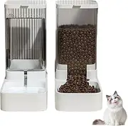 Gravity Pet Feeder and Water Dispenser Set, 2.1 kg Food Capacity, 3.8 Liters Water Capacity, Large Capacity Automatic Dog Feeder & Cat Water Dispenser