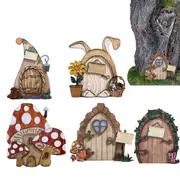 Fairy Tale Door Miniature Elf Door for Christmas Accessories Home Staircase Wood Decoration