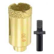 30mm Brazed Diamond Core Drill Bits with M10 Arbor Adapter for Tile Marble Stone