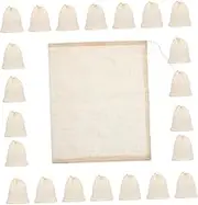 OKUMEYR 25Pcs Reusable Drawstring Soup Socks Fine Mesh Strainer Bags for Cooking Boiling and Food Preparation for Soups Grains and More