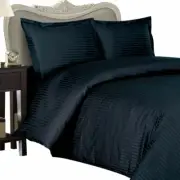 1000 Thread Count 100% Egyptian Cotton Bed Sheet Set 1000 TC QUEEN Navy Stripe