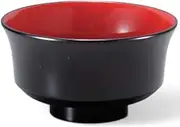 J-Kitchens TA New 4 inch Tenryuji Soup Bowl (Soup Bowl, Bowl, Wan, Lacquerware), Vermilion Kurochi, 4.8 x 4.8 x 2.6 inches (12.1 x 12.1 x 6.6 cm), Heat Resistant ABS Resin, Made in Japan, Dishwasher