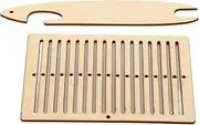 Baxnore 2 PCS Weaving Loom Kit, Wooden Belt Weaver with Shuttle, Poplar Craft Loom, Beginner Arts Crafts Set for Bracelets Bags Camera Straps