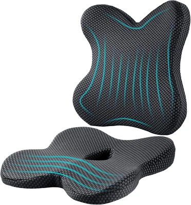 Memory Foam Gel Coccyx Seat Cushion for Office Chair Car Seat – Ergonomic Non-Sl