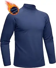 [MAGCOMSEN] Men's Thermal Shirt, Fleece Lined Long Sleeve Undershirts, Athletic Warm Base Layer Winter Top