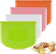 Dough Scraper, 4 Pcs Plastic Dough Cutter Bench Scraper, Multipurpose Food Scrappers for Cake Decorating Baking (Pink, Green, White, Orange)