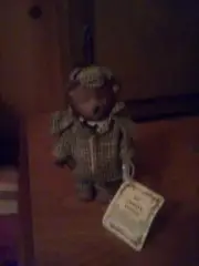 SHERLOCK Vintage Russ Berrie Teddy Town Bear Figurine Jointed with Tag