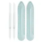 2set Glass Cuticle Pusher Crystal Manicure Stick for Nail Care, White/Green