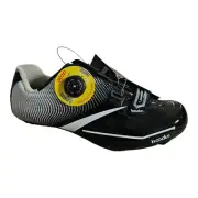 BOODUN Women's Cycling Shoes White Black Road Bike Dynamic Race Size US10/ EU43
