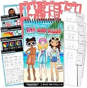 Fashion Angels Vay-Cay Mode Compact Sketch Portfolio Design Your Dream Vacation Wardrobe! Includes Sticker Sheets, Stencils, Intro Pages and 30 Drawing Pages, Craft Kit for Tweens & Teens