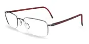 Silhouette Illusion Nylor 5559/75 7110 Men's Glasses Red Size 52 - Private Health Rebate - Blue Light Block Available