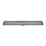 Radiant Tile Insert Linear Shower Grate 800mm (74mm outlet) Gun Metal Grey 316-GMG-RGL-800-74