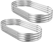 Land Guard 6ft Metal Raised Garden Bed，2 Pcs Galvanized Planter Raised Beds Garden, Galvanized Raised Garden Beds for Vegetables