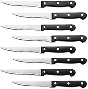 8 Triple Rivet 4.5" Steak Knife Set, Black
