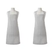 2PK Davis & Waddell Taste Butcher Apron 80x70cm - Grey/White Stripe
