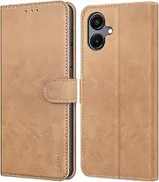 for Samsung Galaxy A06 4G Case, Not Compatible with 5G, Leather Wallet Case, Flip Case with Card Holder and Magnetic Buckle, Leather Book Case, Matte Khaki