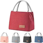 Lunch Bag for Women Men, Insulated Lunch Box Adult, Lunch Tote Bags, Reusable Cooler Lunch Box Food Container, Insulated Lunch Bag with High Capacity for Work Travel Picnic Office Outdoor- Red